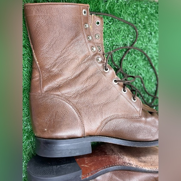 Justin Boot Company Women's Brown Lace-Up Roper Size 10D - Picture 2 of 7